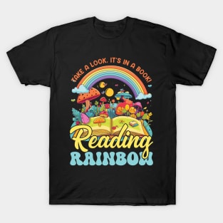 Reading Rainbow Retro Librarian It Is An A book Gift For Men Women T-Shirt